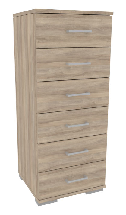 EKOWOOD CHEST OF DRAWERS WITH 6 DRAWERS 109X45X36CM BLONDE