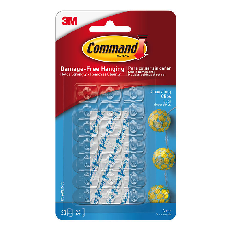 3M COMMAND CABLE CLIPS CLEAR