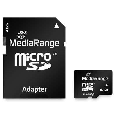 MEDIARANGE MICRO SDHC MEMORY CARD 16GB 10 CL