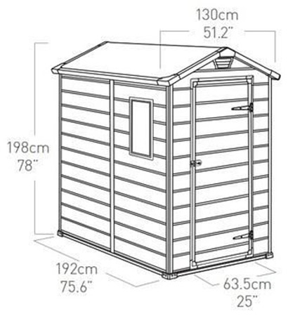 KETER MANOR SHED 4X6FT BEIGE