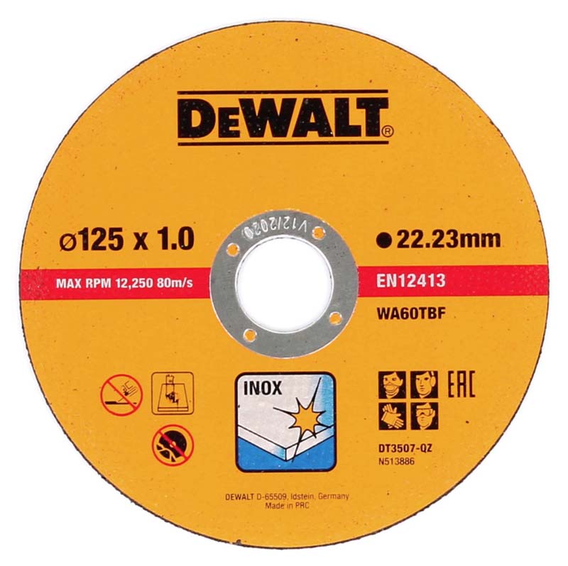 DEWALT DT3507-QZ CUTTING DISC INOX 125MM 10PCS