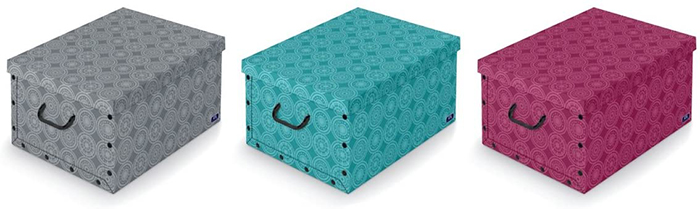 DOMOPAK BOX WITH HANDLES PURPLE/GREY