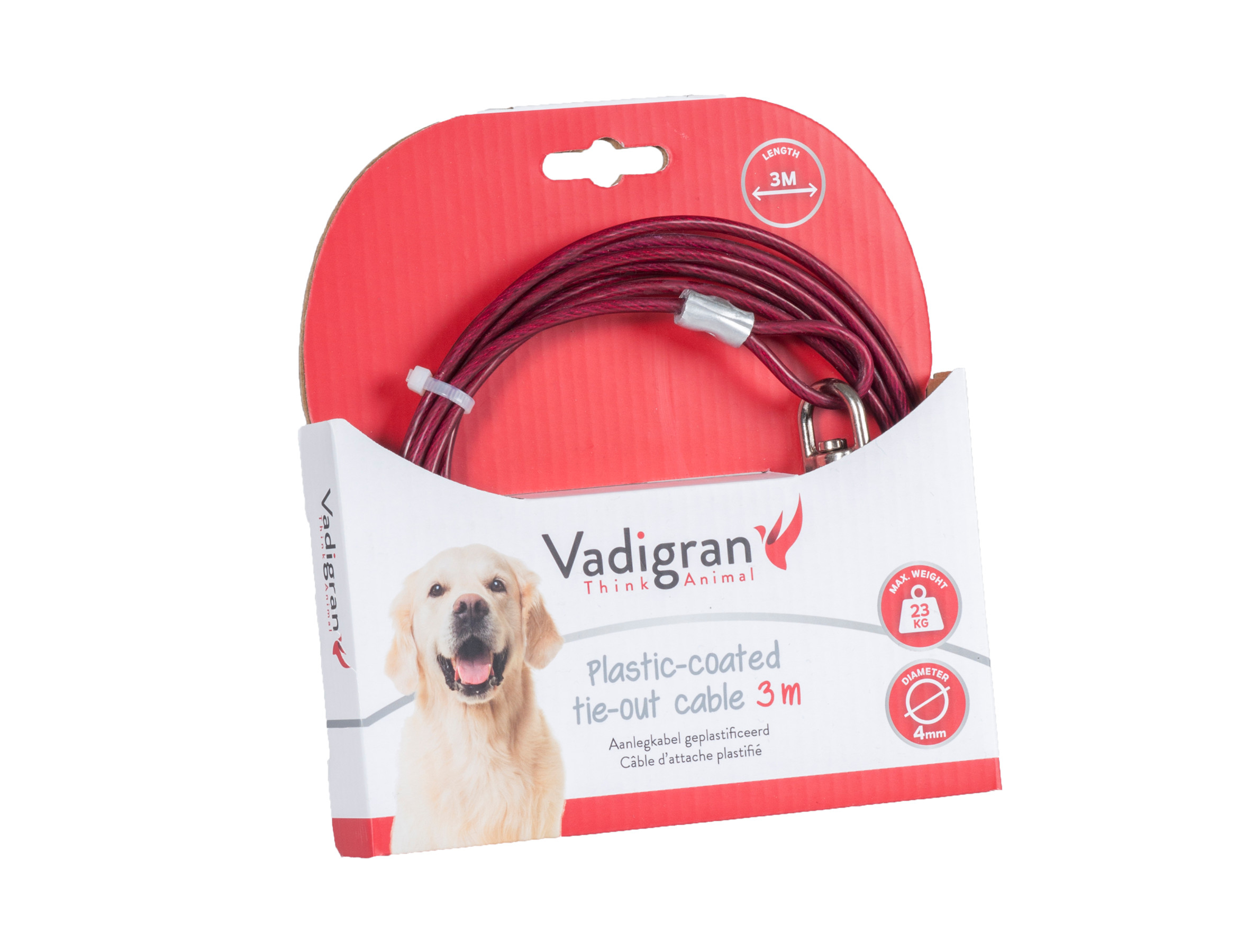 VADIGRAN  TIE OUT CABLE RED 3M