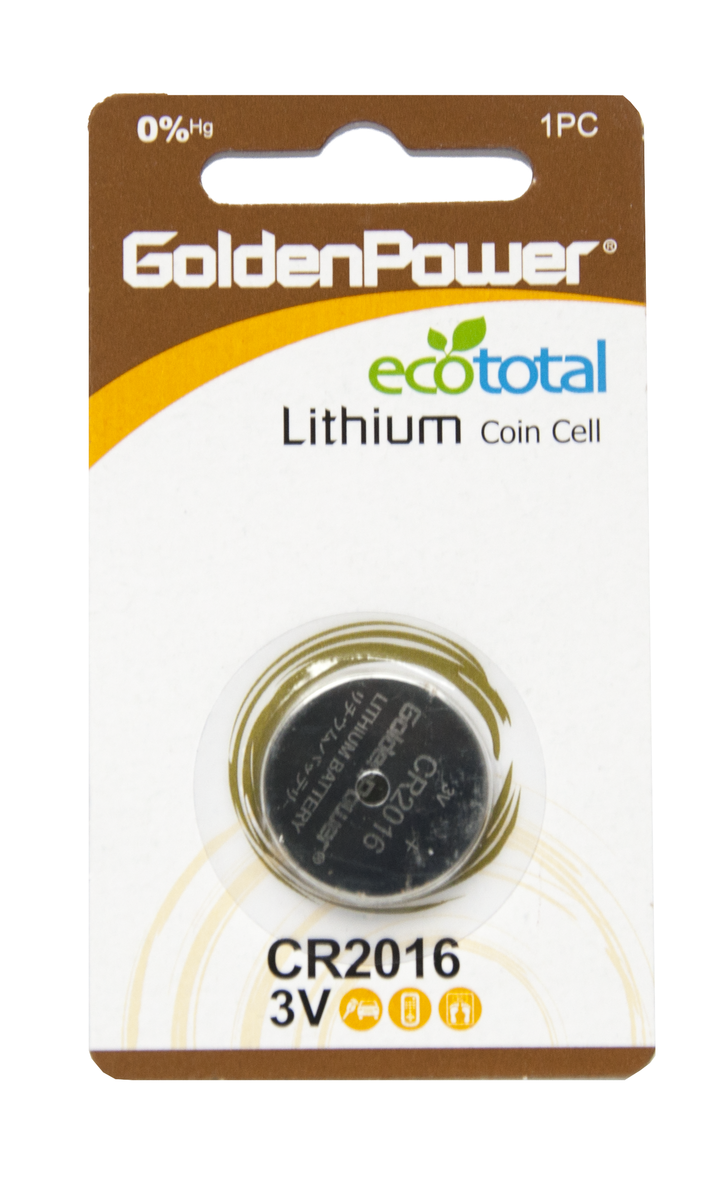 GOLDEN POWER 3V LITHIUM BUTTON CR2016