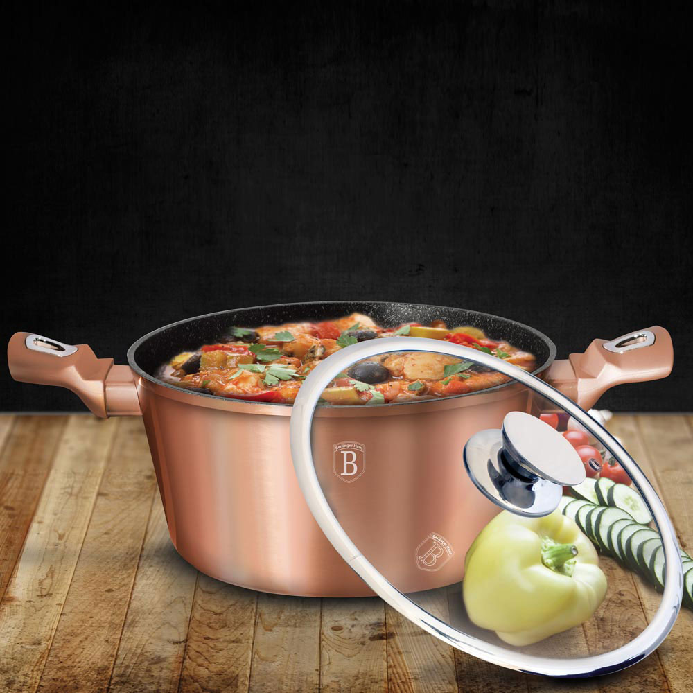 BERLINGER HAUS BH/1220N 10PCS COOKWARE SET ROSE GOLD COLLECTION