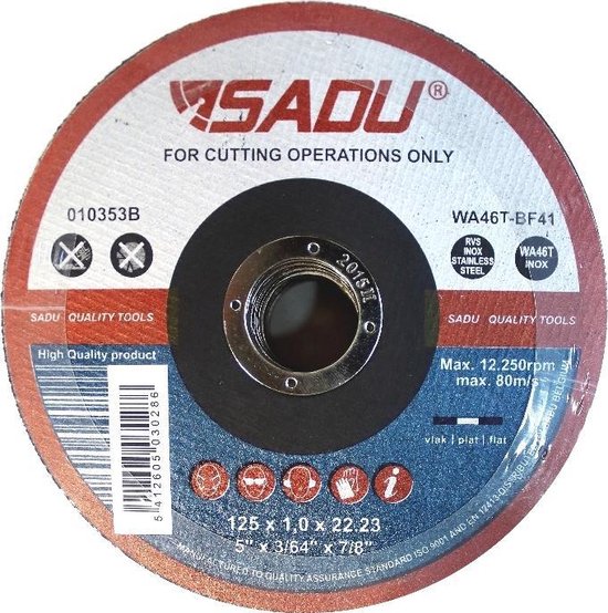 SADU INOX CUT-OFF DISC 125X1.0MM 
