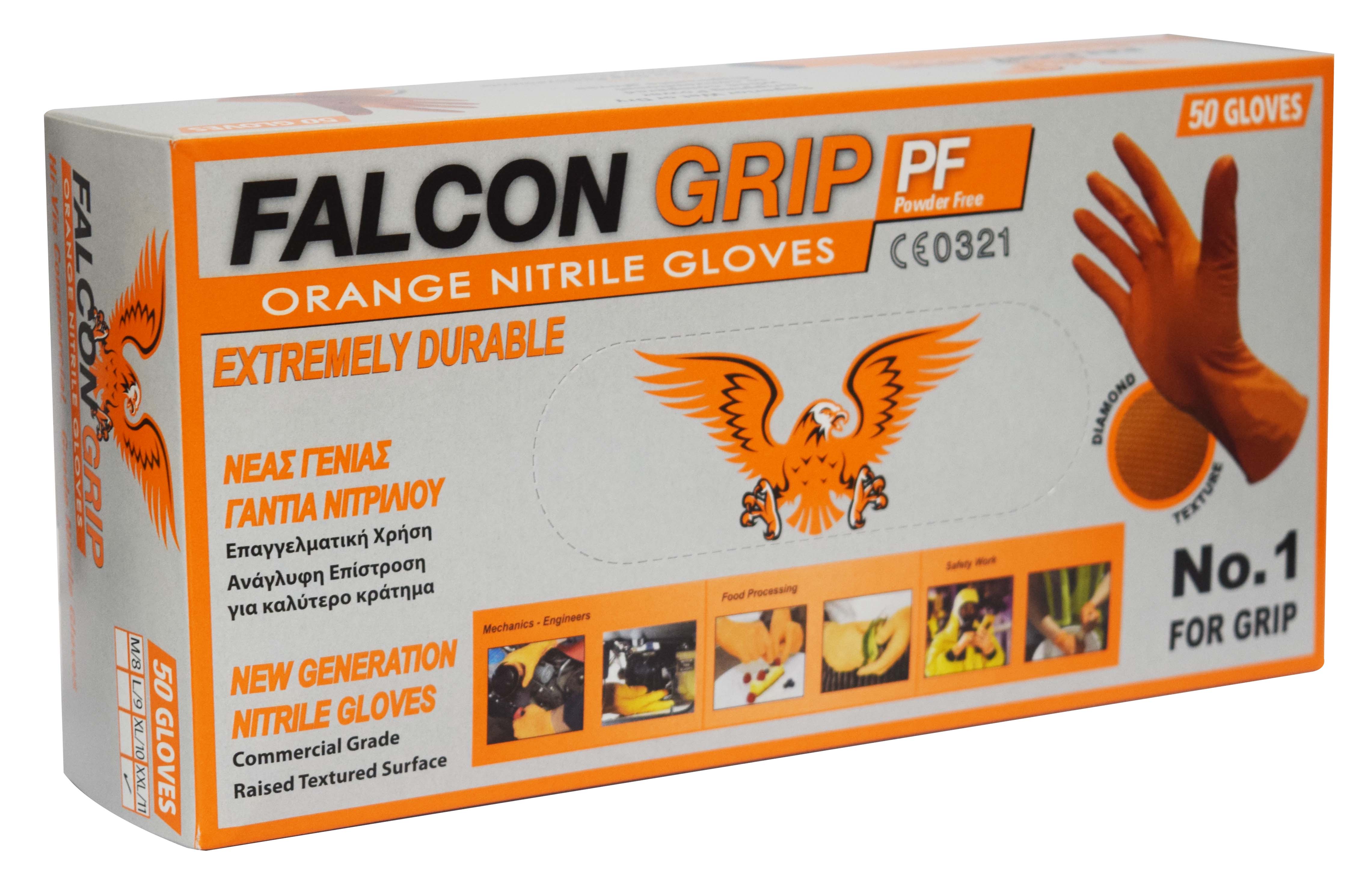 FALCON GRIP NITRILE GLOVES X LARGE 50PCS