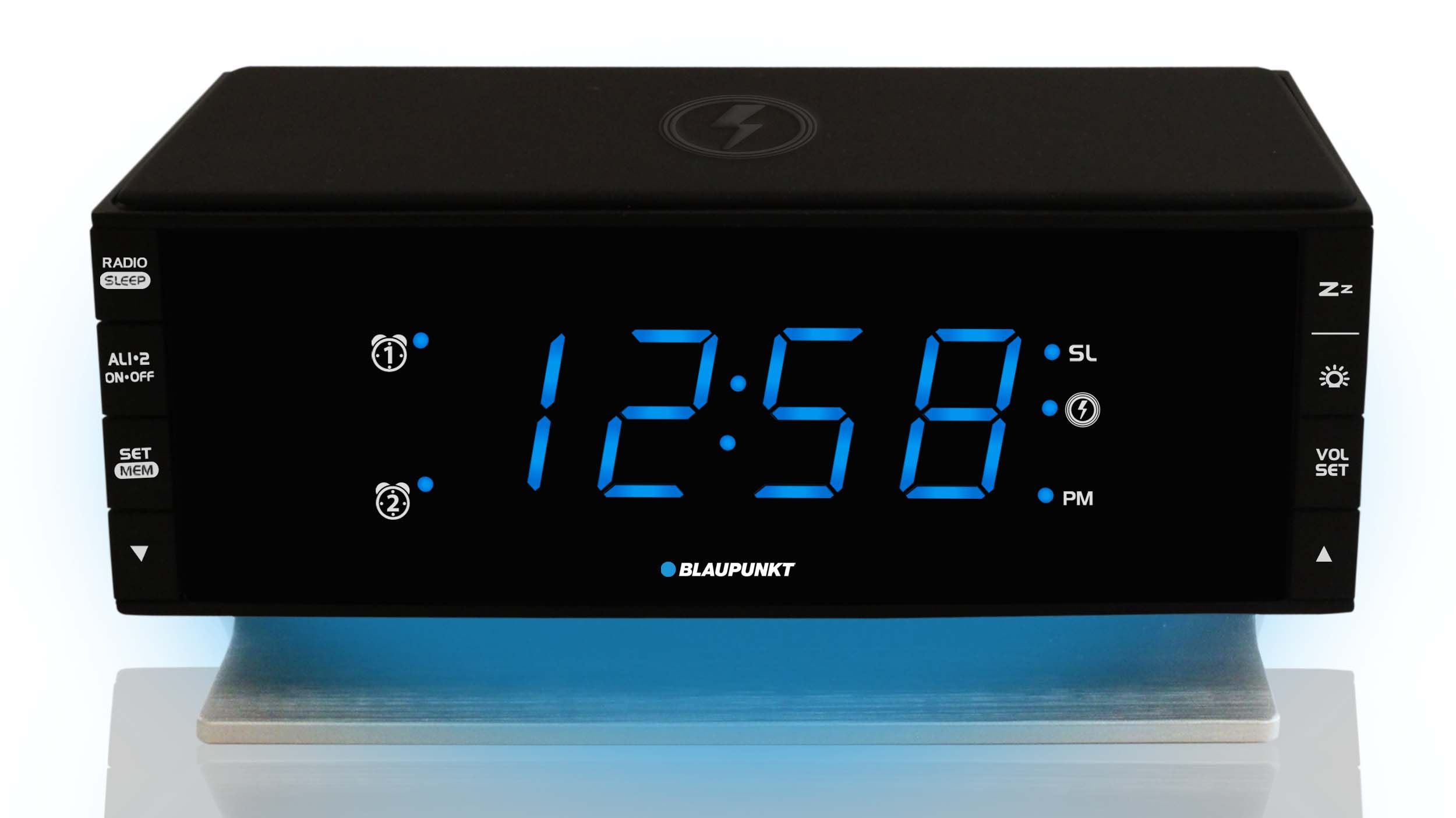 BLAUPUNKT CR55CHARGE CLOCK RADIO WITH WIRELESS AND USB CHARGER