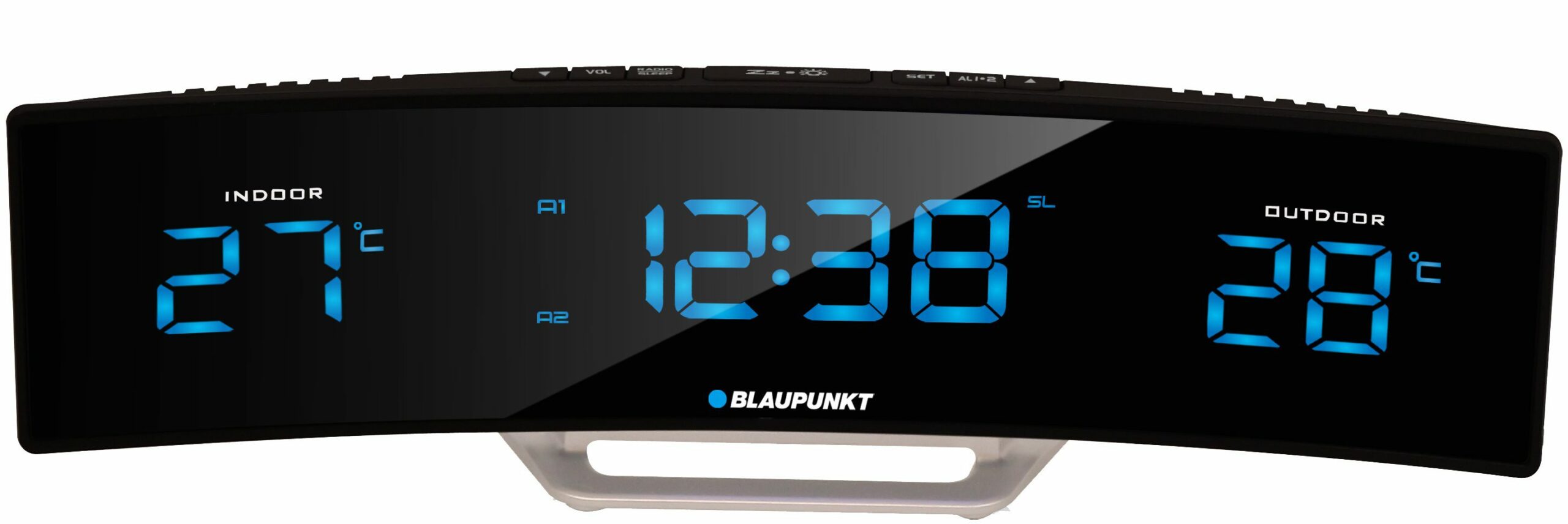 BLAUPUNKT CR12BK CLOCK RADIO WITH INDOOR AND OUTDOOR TEMPERATURE