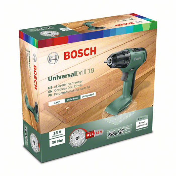 BOSCH UNIVERSAL DRILL 18 CORDLESS TWO-SPEED DRILL/DRIVER DRIL 18V