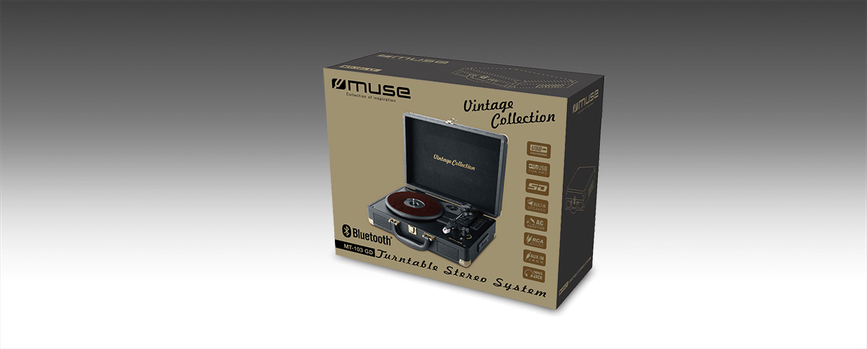 MUSE MT-103-GD TURNTABLE STEREO SYSTEM