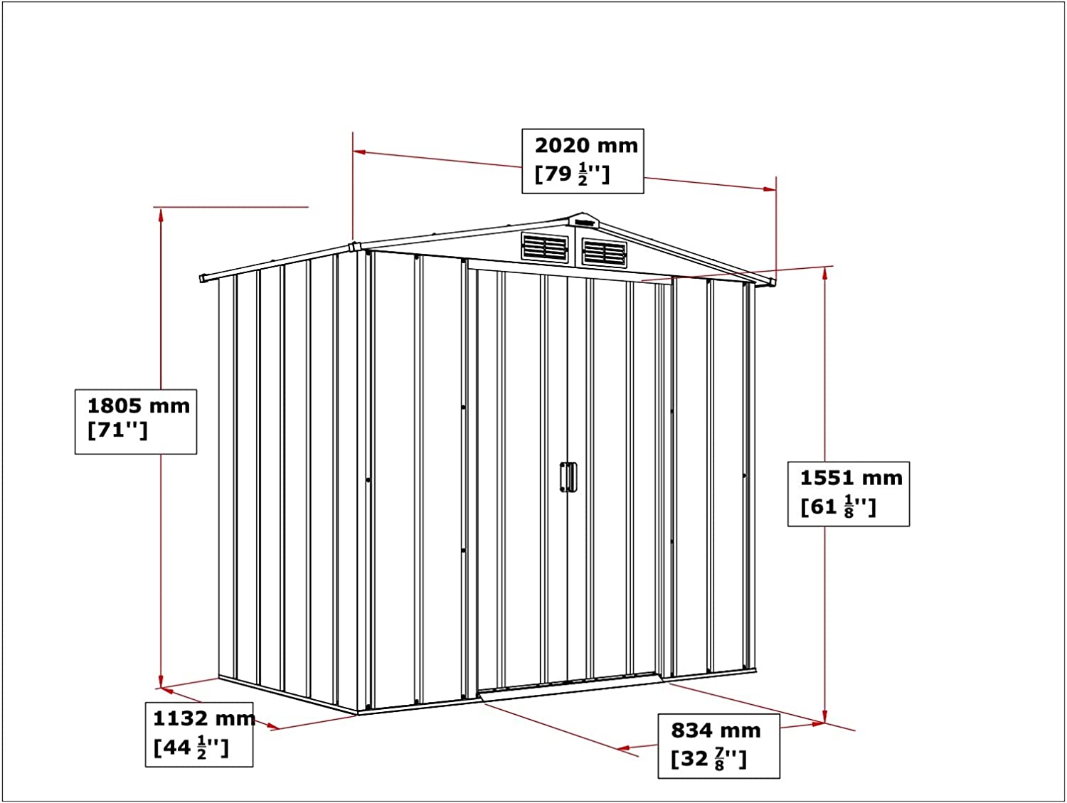  DURAMAX ECO METAL SHED 6X4FT GREEN