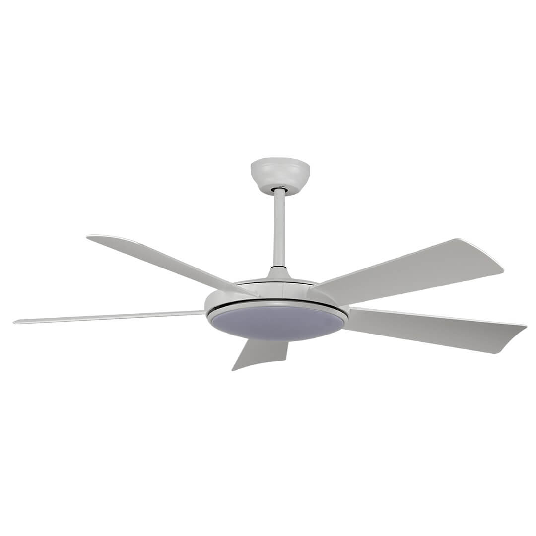 SUNLIGHT 'MIRAGE' CEILING FAN DC MOTOR 5-ABS BLADES 52-INCH WHITE LED 32W 2880LM 3CCT REMOTE CONTROL