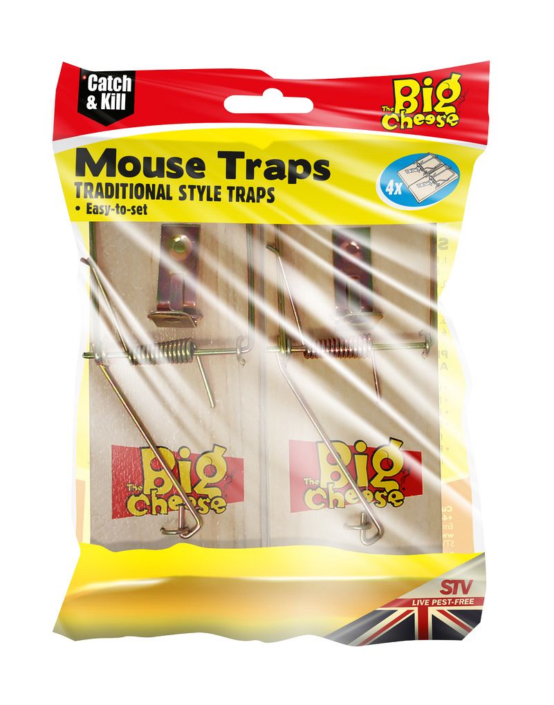 BIG CHEESE 4PCS WOODEN MOUSE TRAP