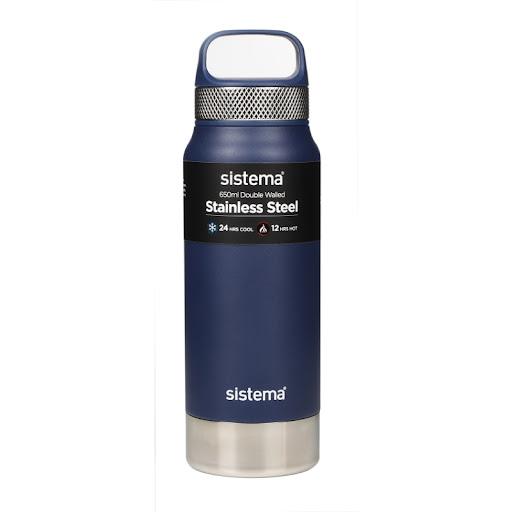 SISTEMA HYDRATION BOTTLE STAINLESS STEEL 650ML 5 ASSORTED COLORS