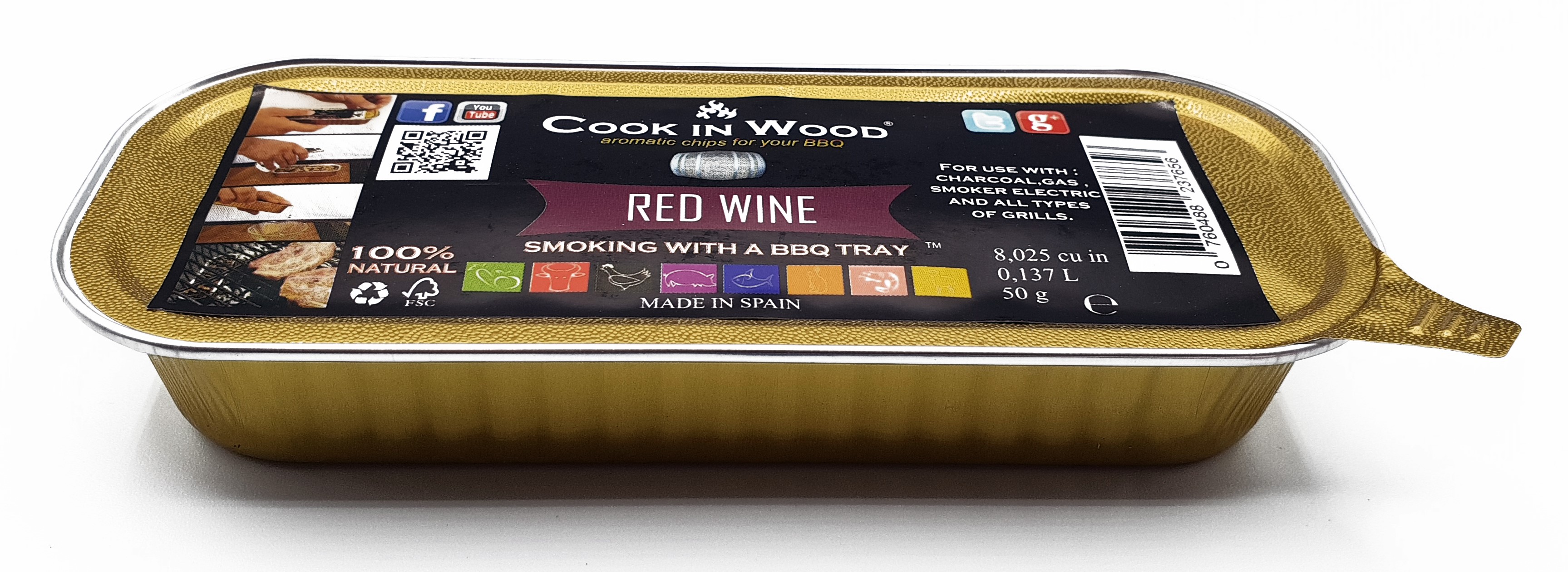 COOK IN WOOD 50GR CHIPS TRAY RED WHINE