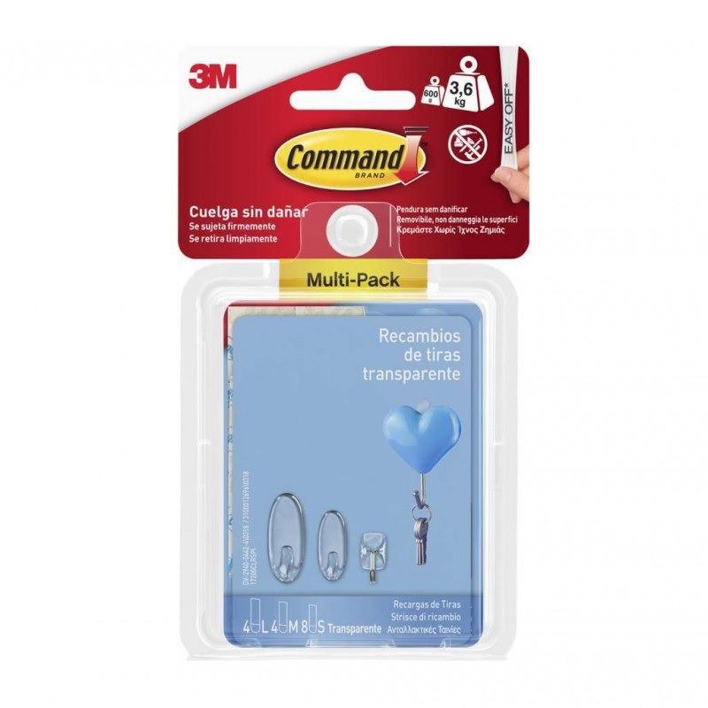 3M COMMAND STRIPS 600G - 3.6KG CLEAR