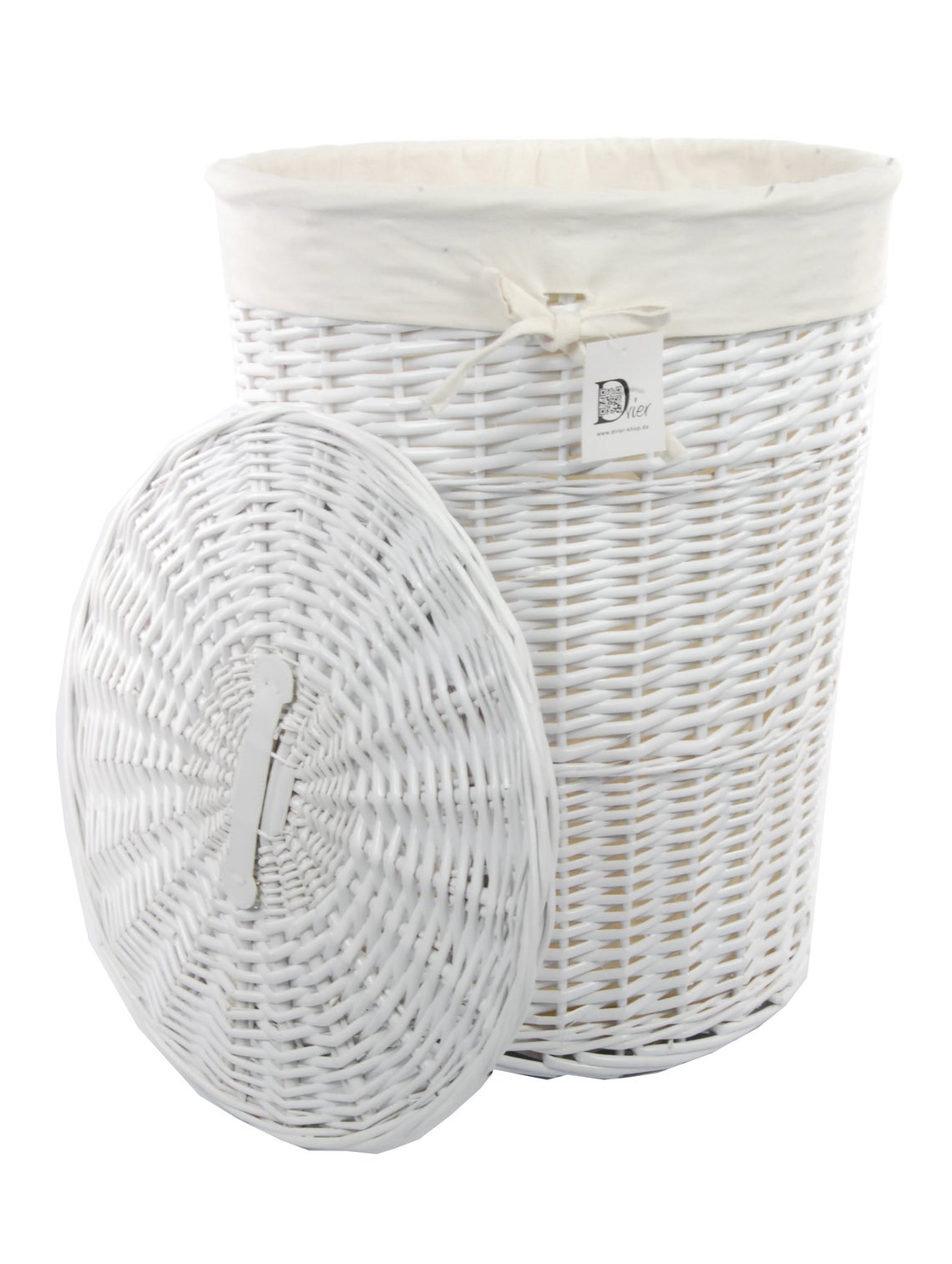 LAUNDRY BASKET 759170-L ROUND WHITE WITH LINER 44X56CM