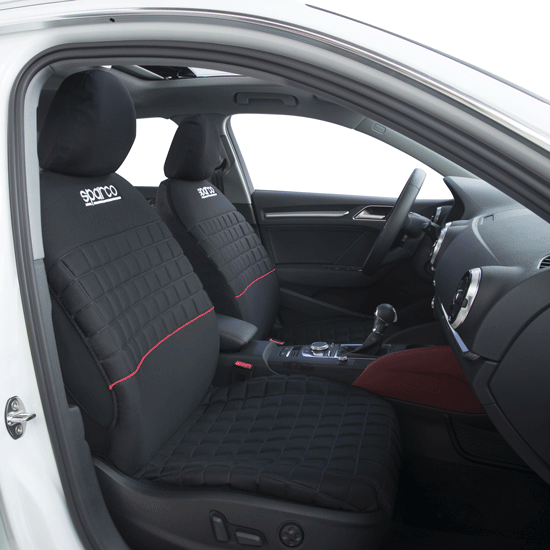 SPARCO SEAT COVER SET RED STRIPE