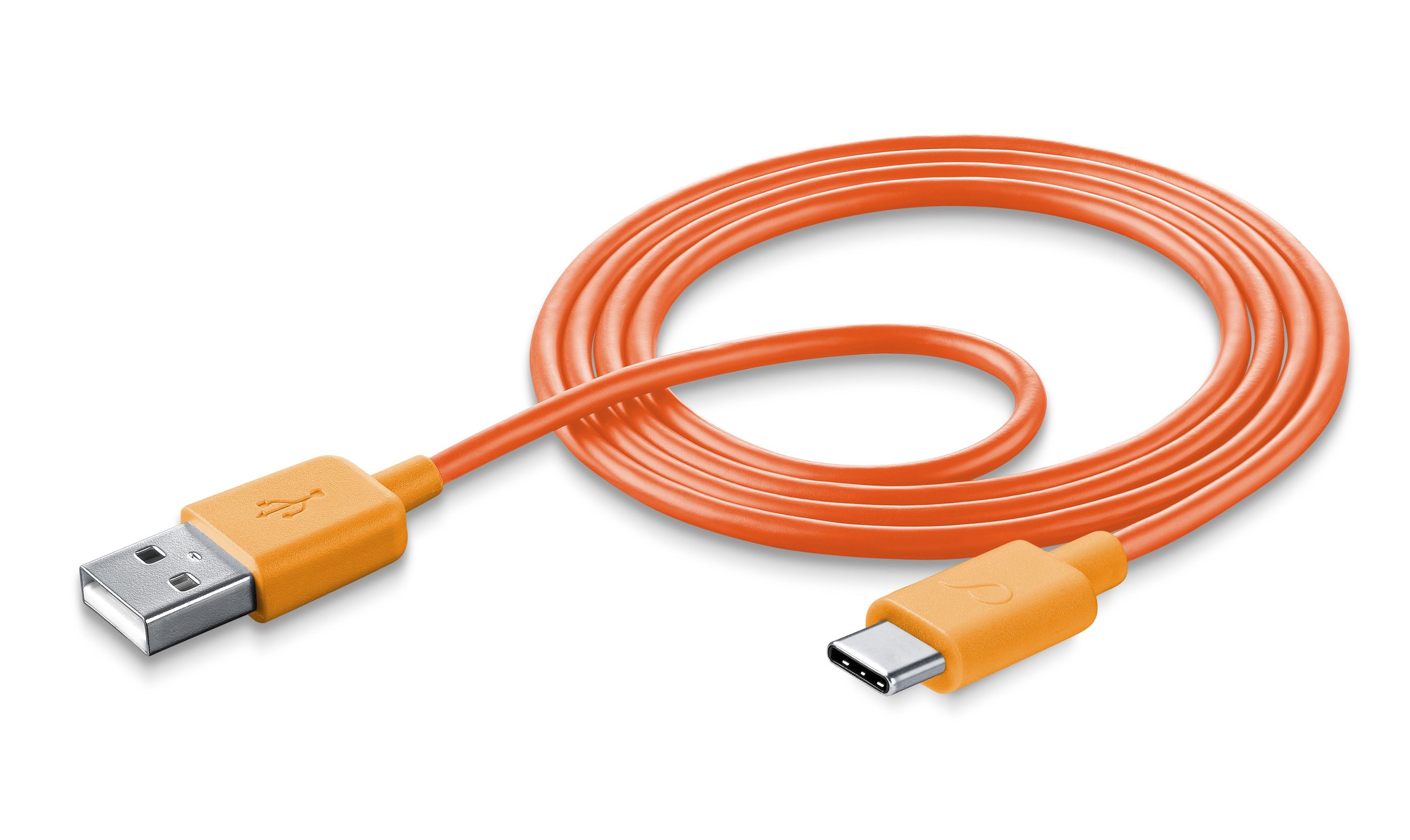 CELLULAR LINE USB-A TO USB-C 1M ORANGE
