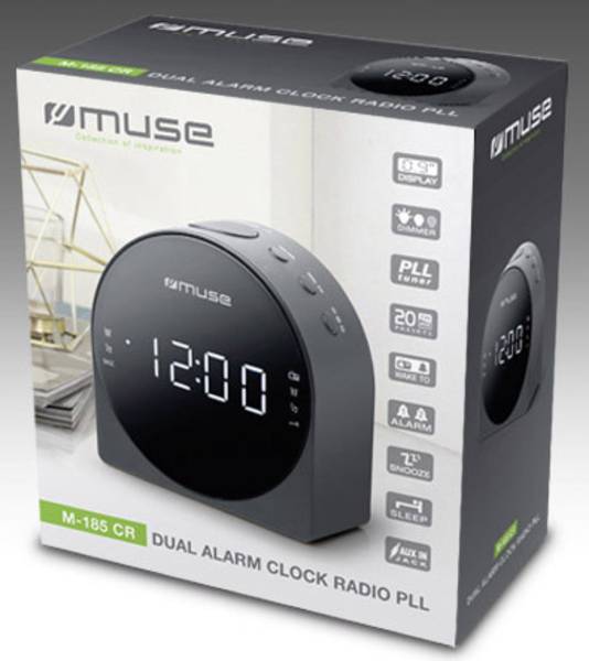MUSE M-185CR RADIO ALARM CLOCK FM AUX M-185CR 