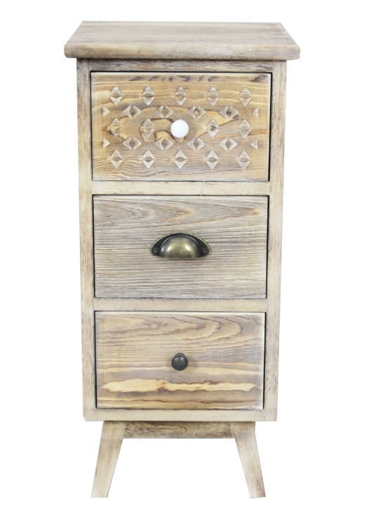 WOODEN CABINET WITH 3 DRAWER 30X30X65CM