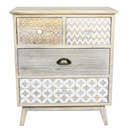 WOODEN CABINET WITH 4 DRAWERS 55X30X65CM