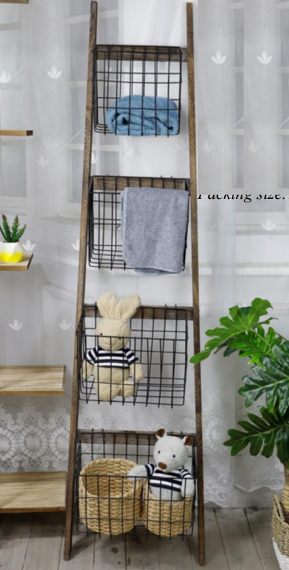SUPERLIVING STAND WITH 4 METAL BASKET 42.5X45XH163CM