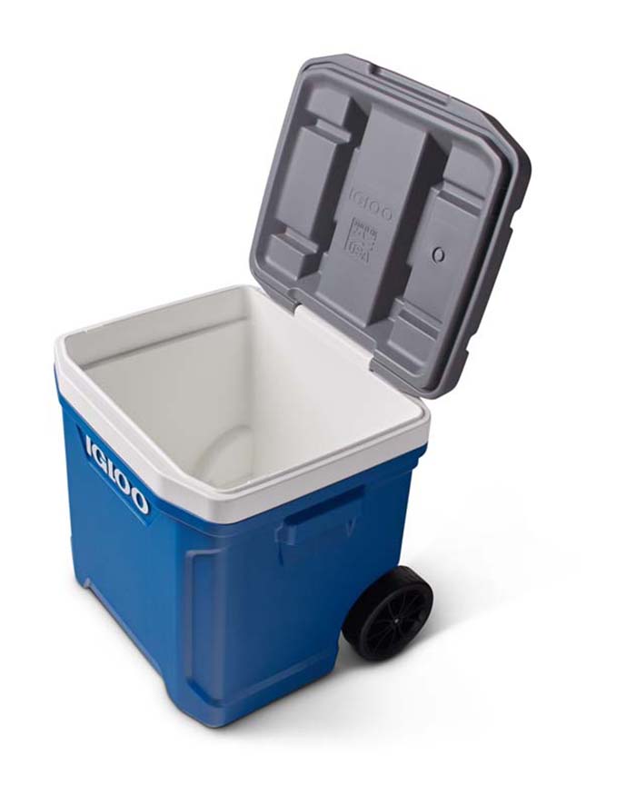 IGLOO LATITUDE ROLLING COOLER WITH WHEELS 60QTS BLUE 56LTR