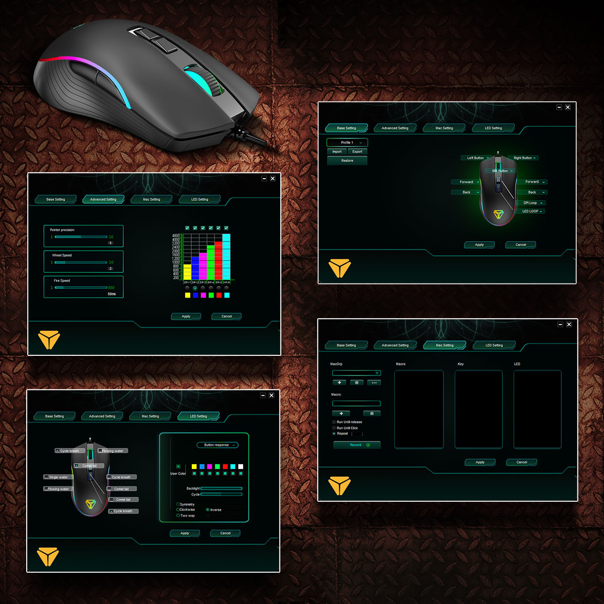YENKEE YMS3027 PROGRAMMABLE GAMING RGB MOUSE
