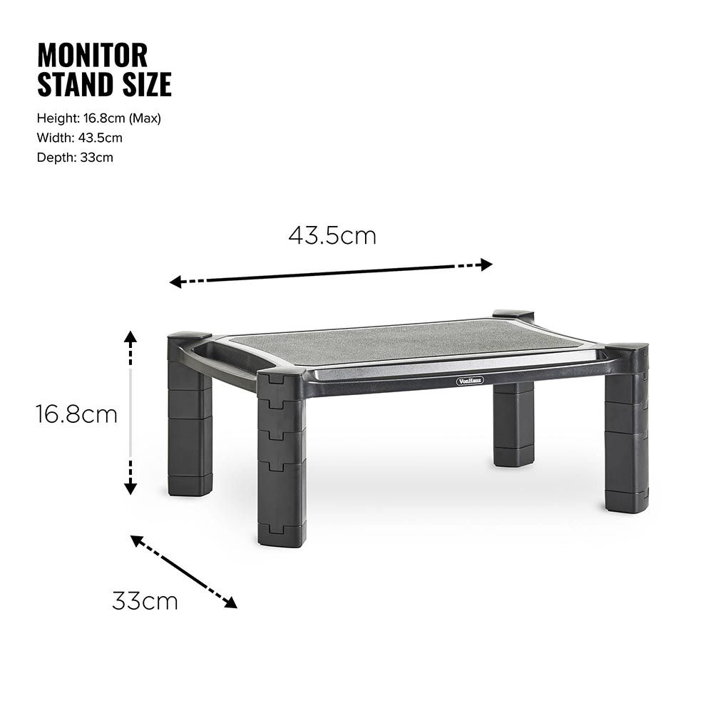 VONHAUS HEIGHT ADJUSTABLE MONITOR STAND FOR DESKS | SCREEN RISER FOR COMPUTERS