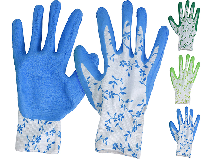 POLYESTER GARDEN GLOVES WOMENS 3 ASSORTED COLOURS