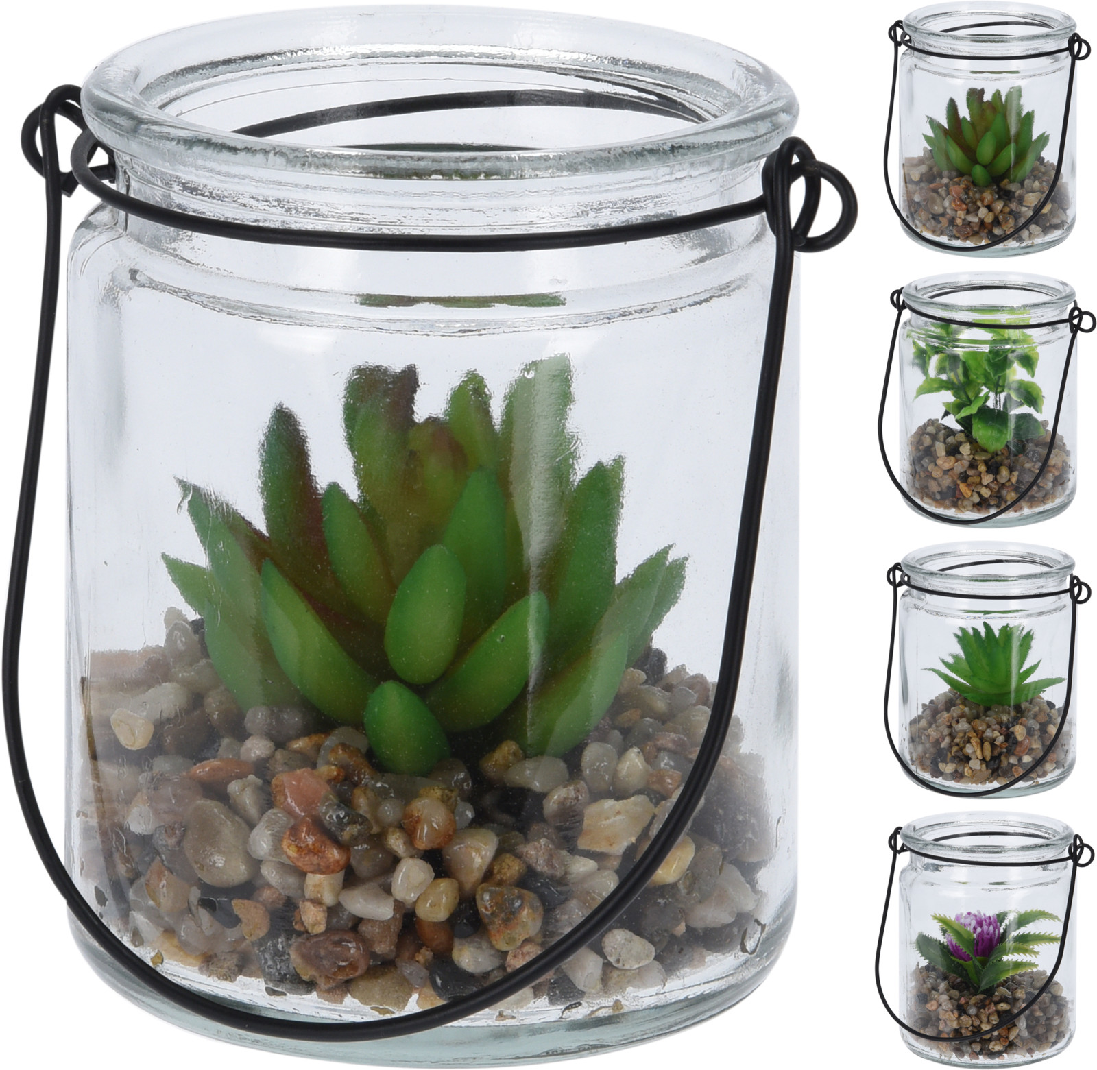PLANT ARTIFICIAL IN GLASS POT
