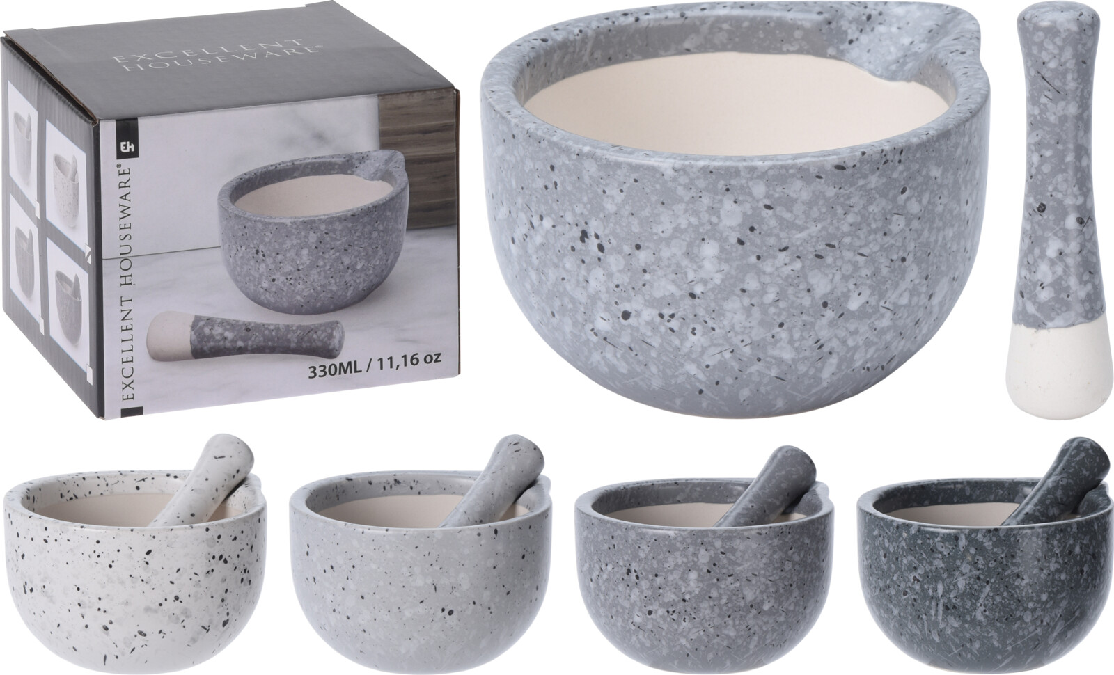PESTLE AND MORTAR 4 ASSORTED COLORS