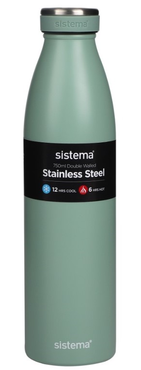 SISTEMA HYDRATION BOTTLE STAINLESS STEEL 750ML 6 ASSORTED COLORS