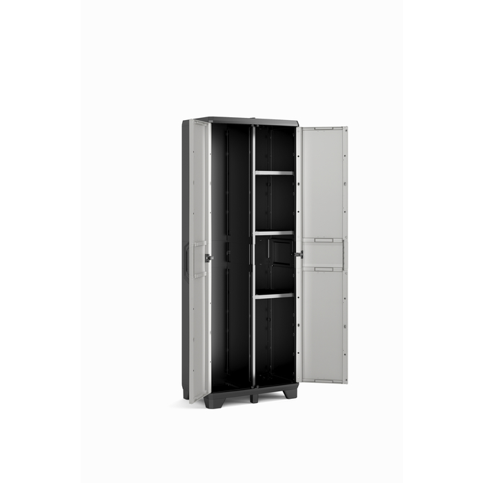 KETER GEAR UTILITY CABINET WITH 3 SHELVES 68CM X 39CM X 182CM