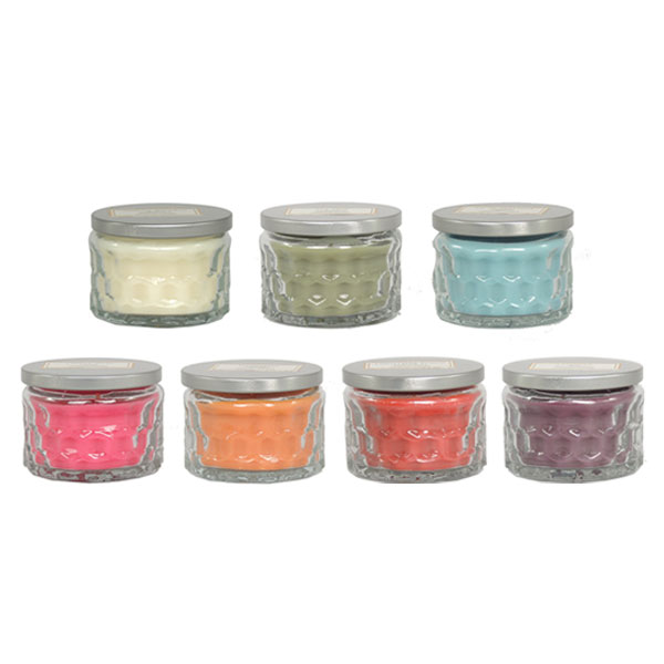 WIN GLASS CANDLE WHITE 7X5CM ASSORTED COLORS
