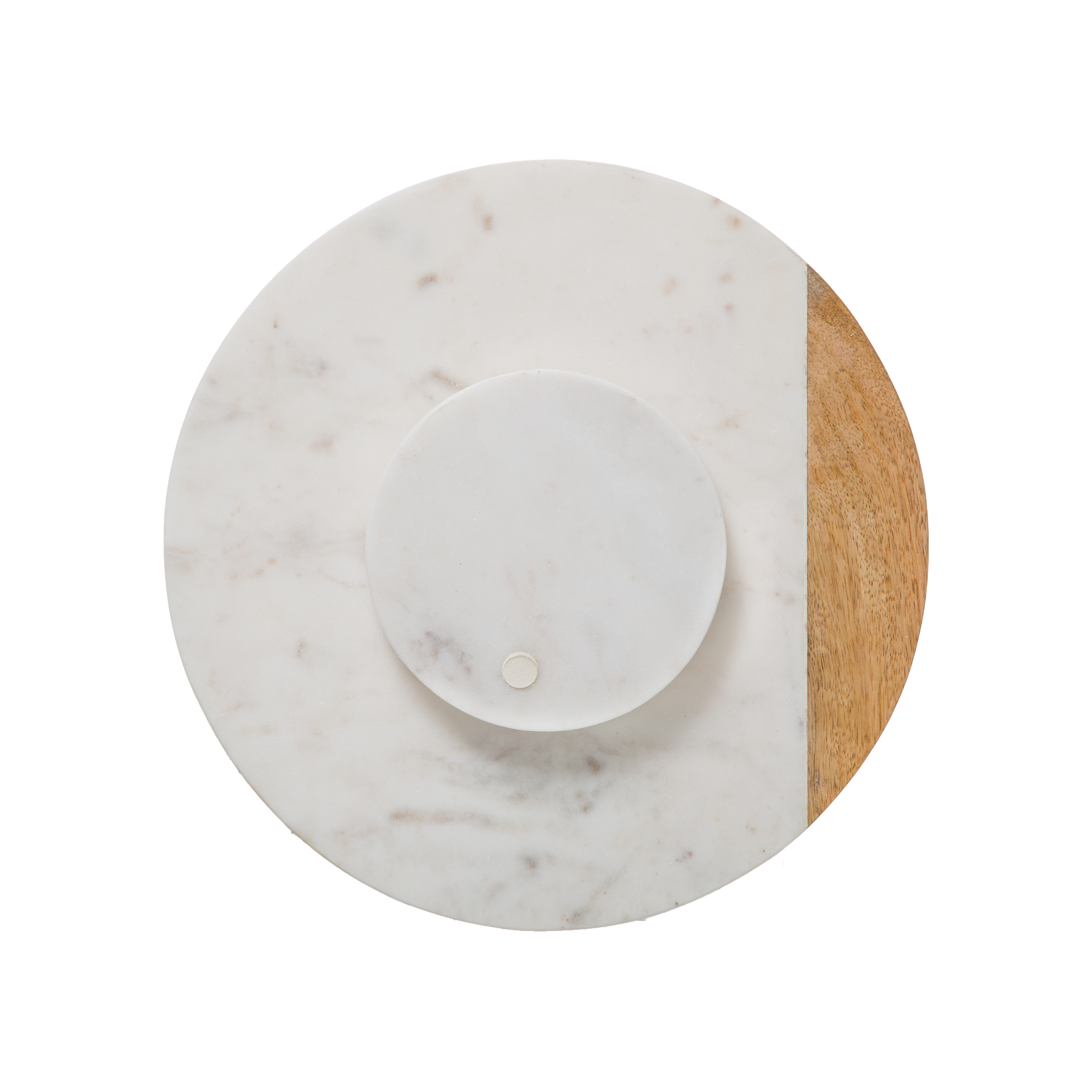 TURNING TRAY MARBLE D30CM WHITE