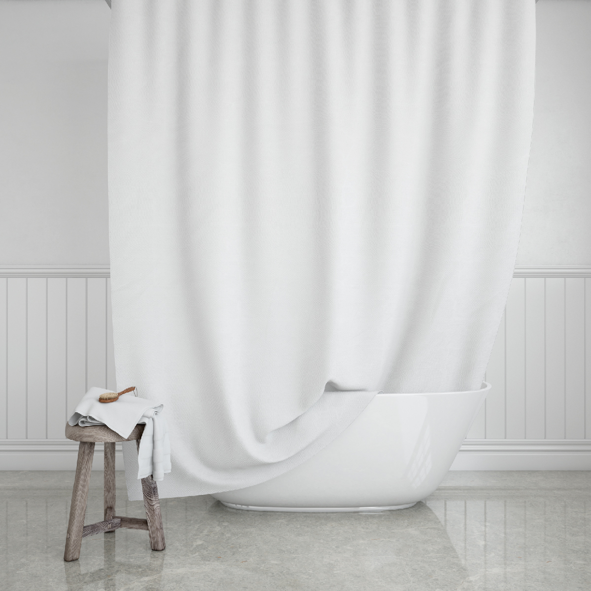 SHOWER CURTAIN180X200CM POLY WHITE
