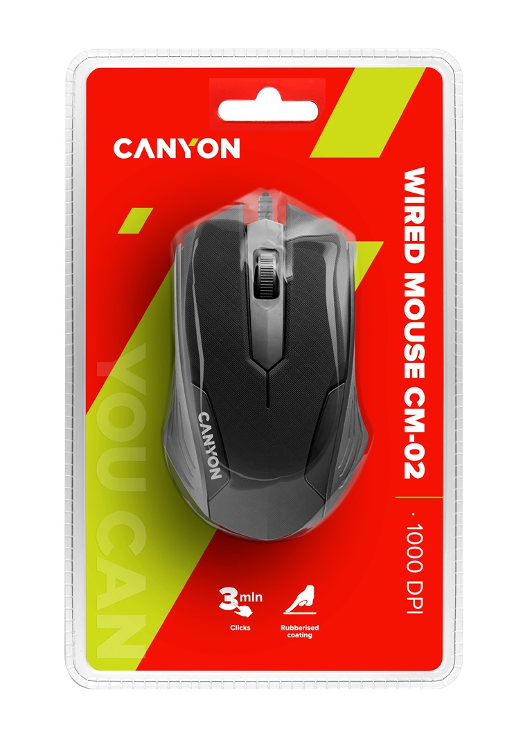 CANYON WIRED OPTICAL MOUSE BLACK