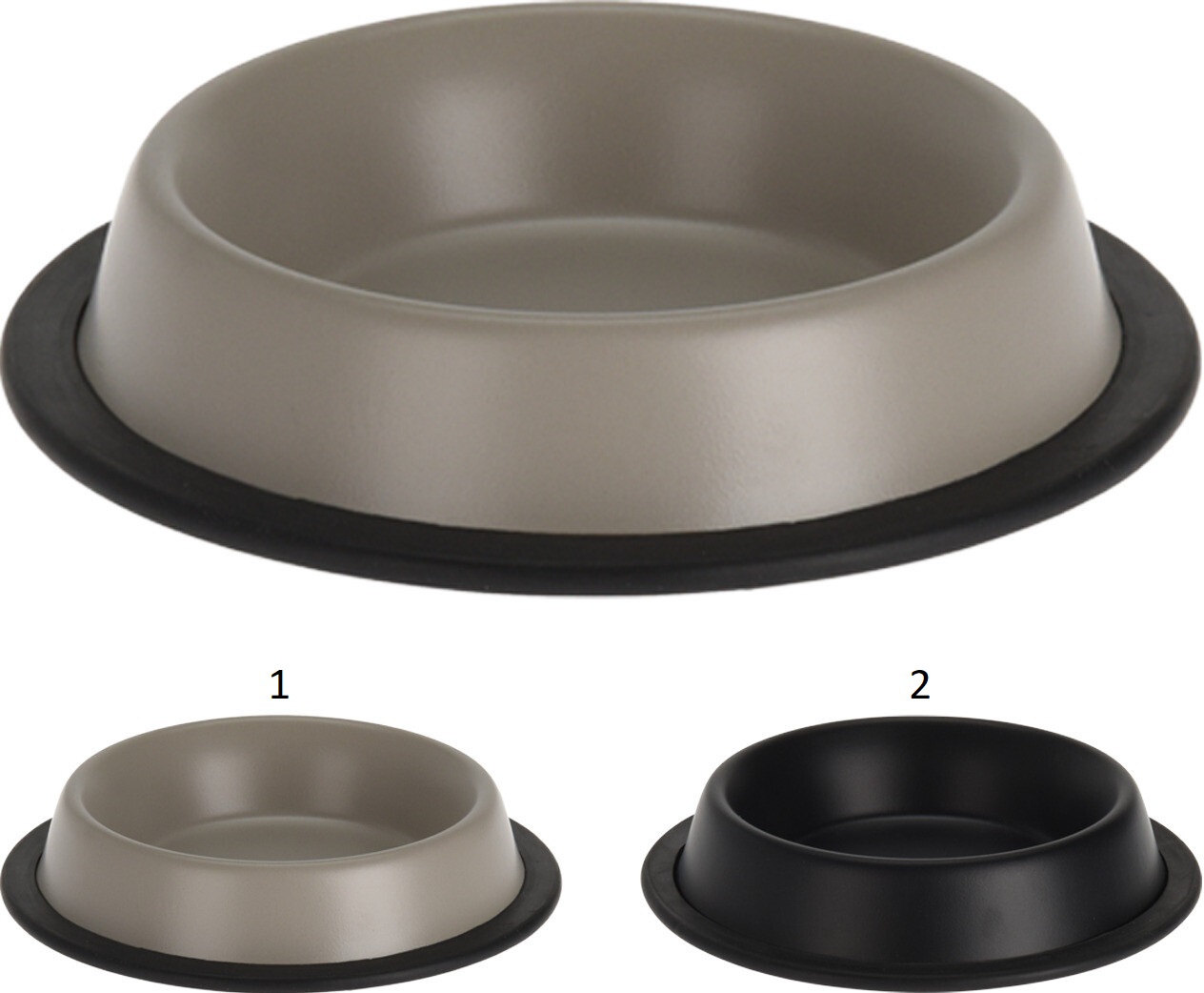 DOG BOWL STAINLESS STEEL 15CM 2 ASSORTED COLORS