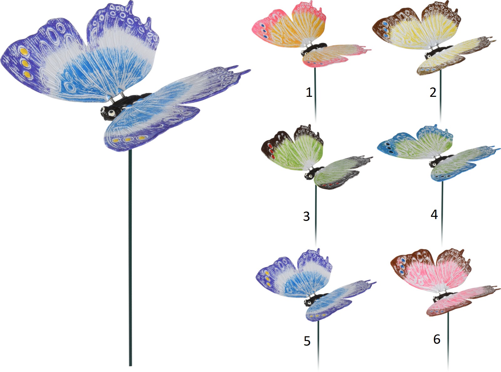 BUTTERFLY ON STICK 6 ASSORTED DESIGNS