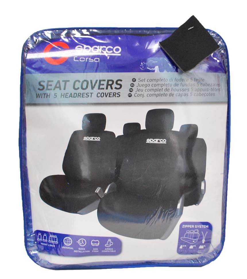 SPARCO SEAT COVER SET BLACK SPS402 BLACK