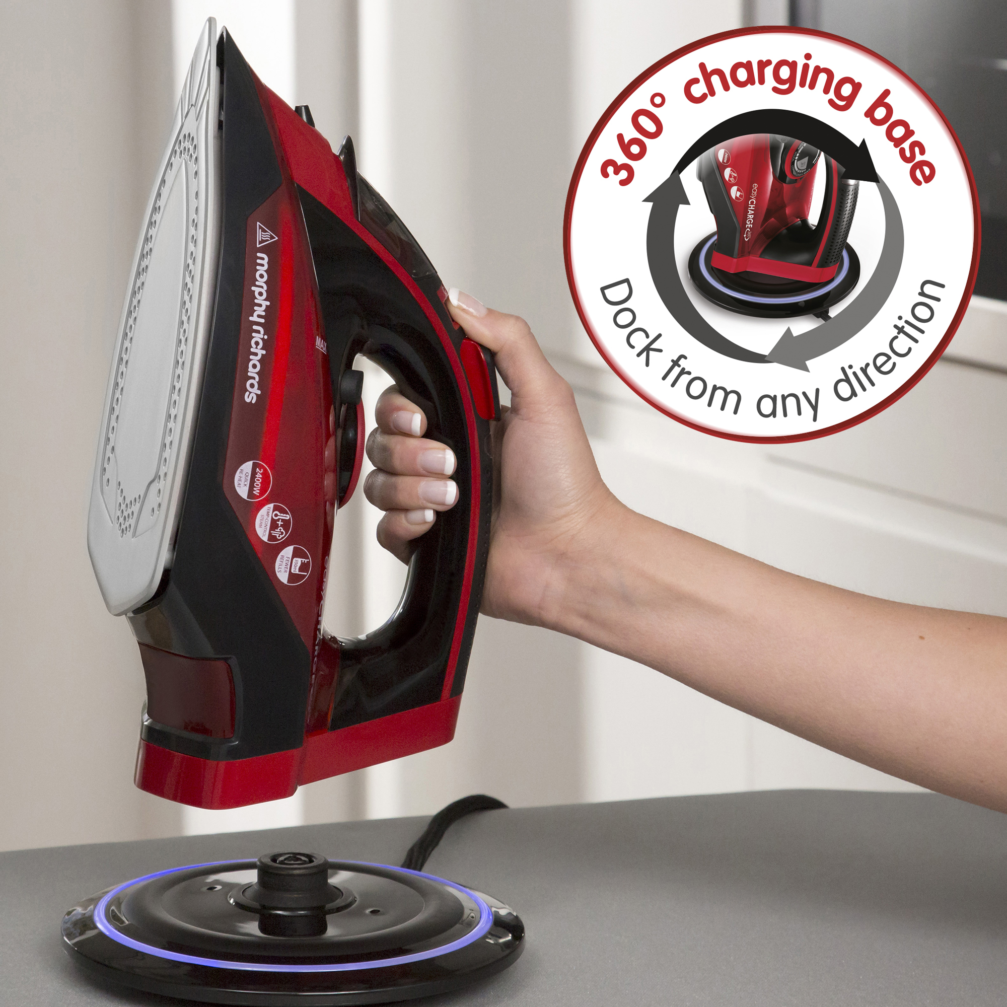 MORPHY RICHARDS 303250 EASYCHARGE CORDLESS STEAM IRON 2600W