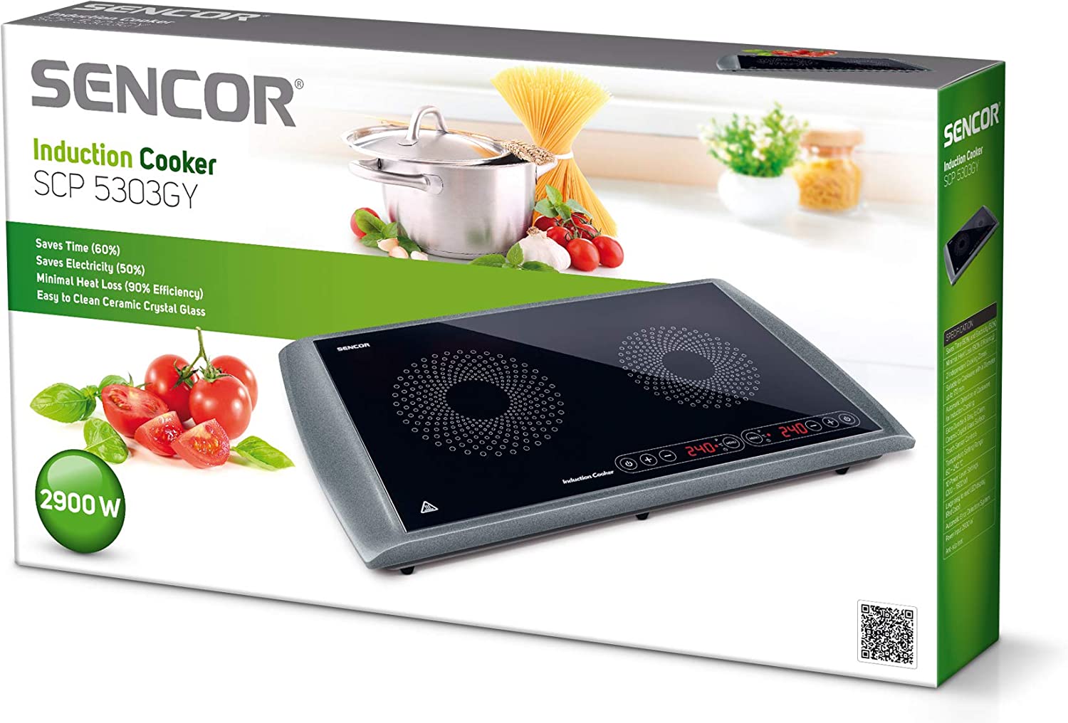 SENCOR SCP 5303GY DOUBLE INDUCTION COOKTOP 2900W