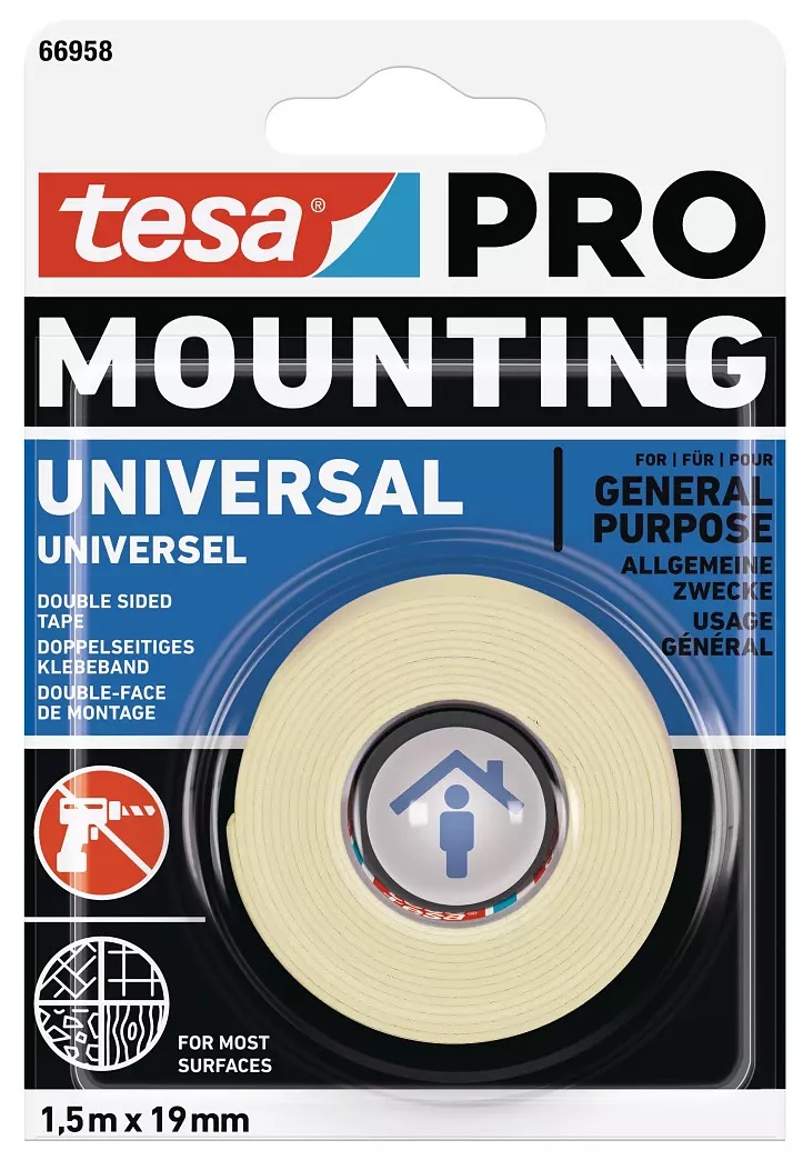 TESA PRO DOUBLE-FACE TAPE UNIVERSAL 1.5Mx19mm
