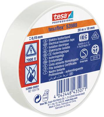 TESA INSULATION TAPE 10Mx15mm WHITE 