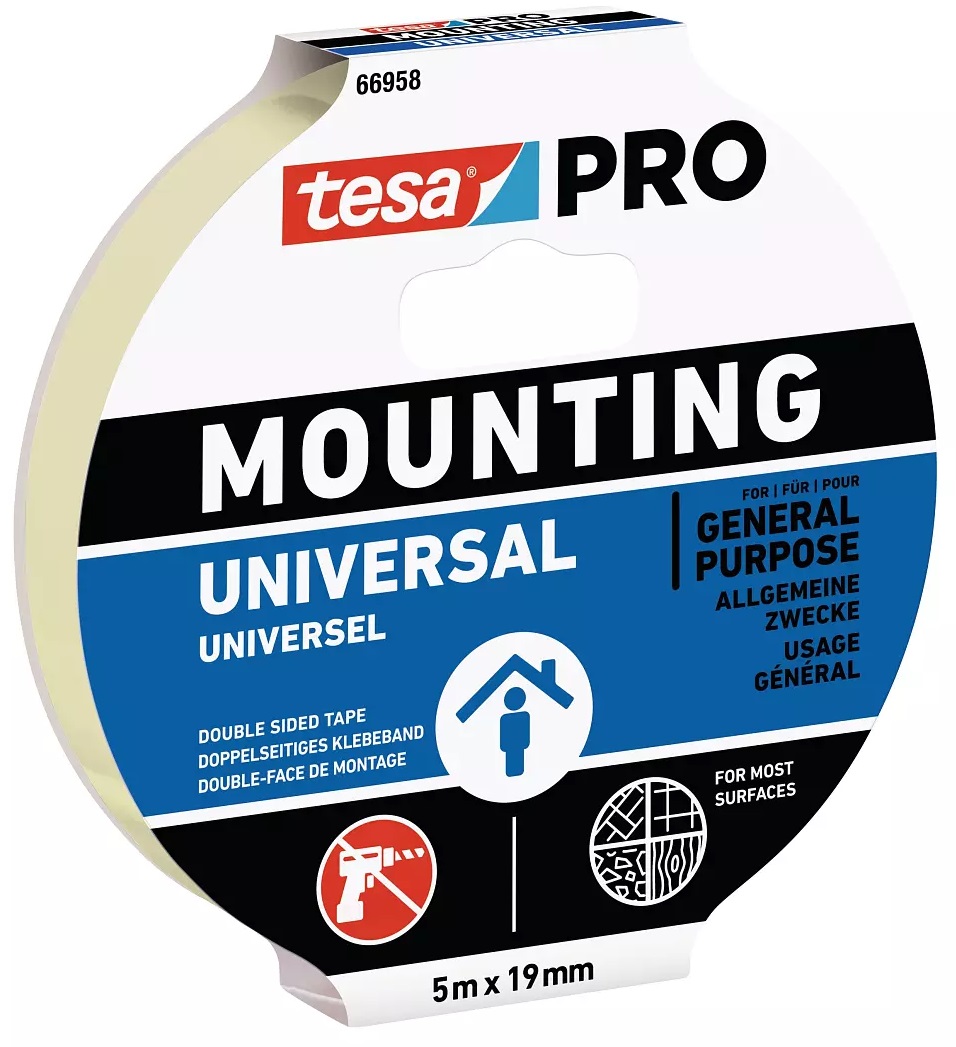 TESA PRO DOUBLE-FACE TAPE UNIVERSAL 5Mx19mm