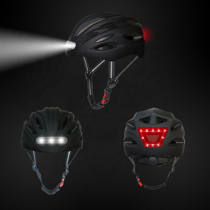 ALOHACYPRUS RECHARGEABLE ELECTRIC HELMET WITH LED - BLACK
