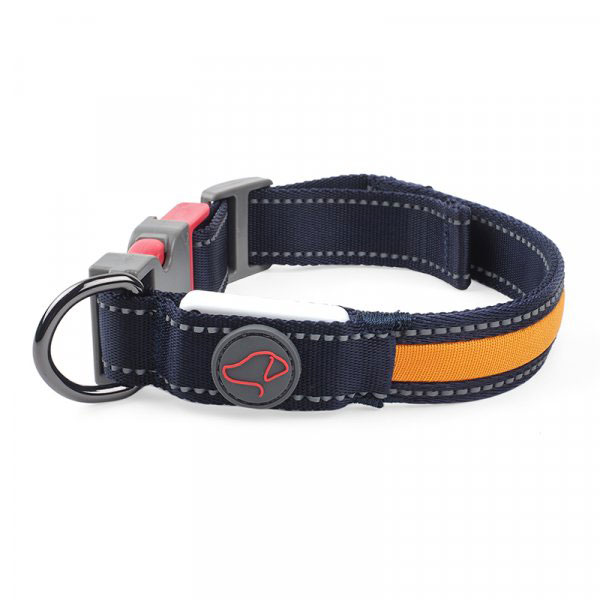 FLASH & GO RECHARGEABLE NIGHT DOG COLLAR-LARGE 